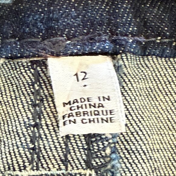 Love, Fire Women's Sequins Patriotic Stretch Blue Shorts Sz 12 Mid Rise Raw Hem - Picture 7 of 12